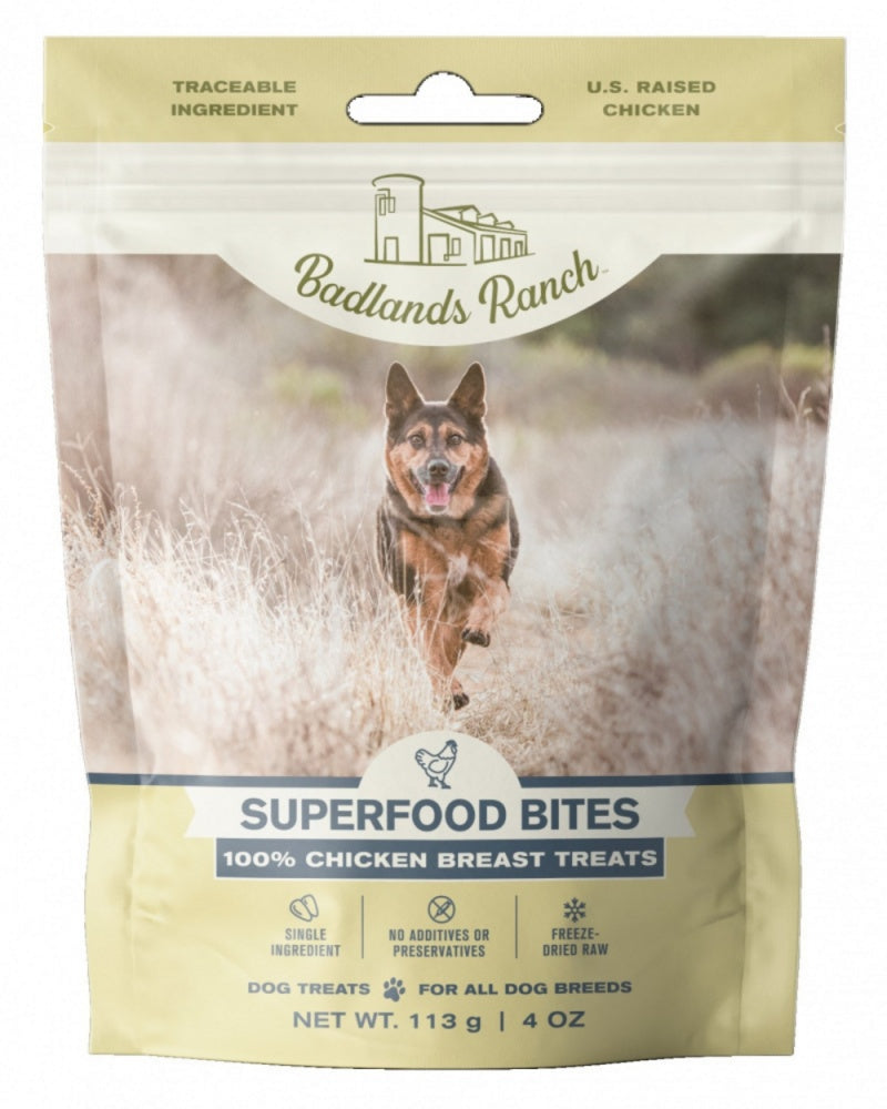 Badlands Ranch Superfood Bites Limited Ingredient Chicken Freeze-Dried Raw Dog Treats - 4 Oz - 6 Pack