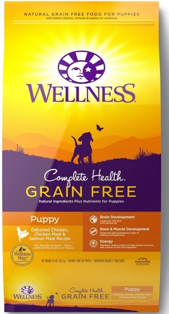 Wellness Complete Health Grain-Free Chicken and Salmon Puppy Recipe Dry Dog Food - 22 Lbs