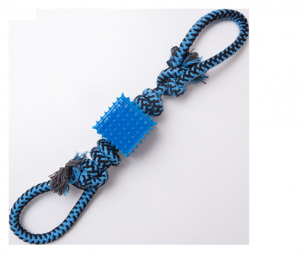 Snugarooz Baby Tug N' Cube Cotton Rope and TPR Dog Toy - 17 Inch
