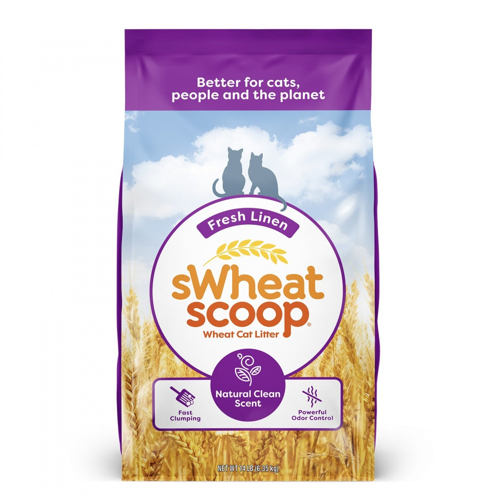 Swheat Scoop Fresh Linen Scent Fast-Clumping Odor Control Natural Wheat Plant-Based Cat Litter 28 Pounds