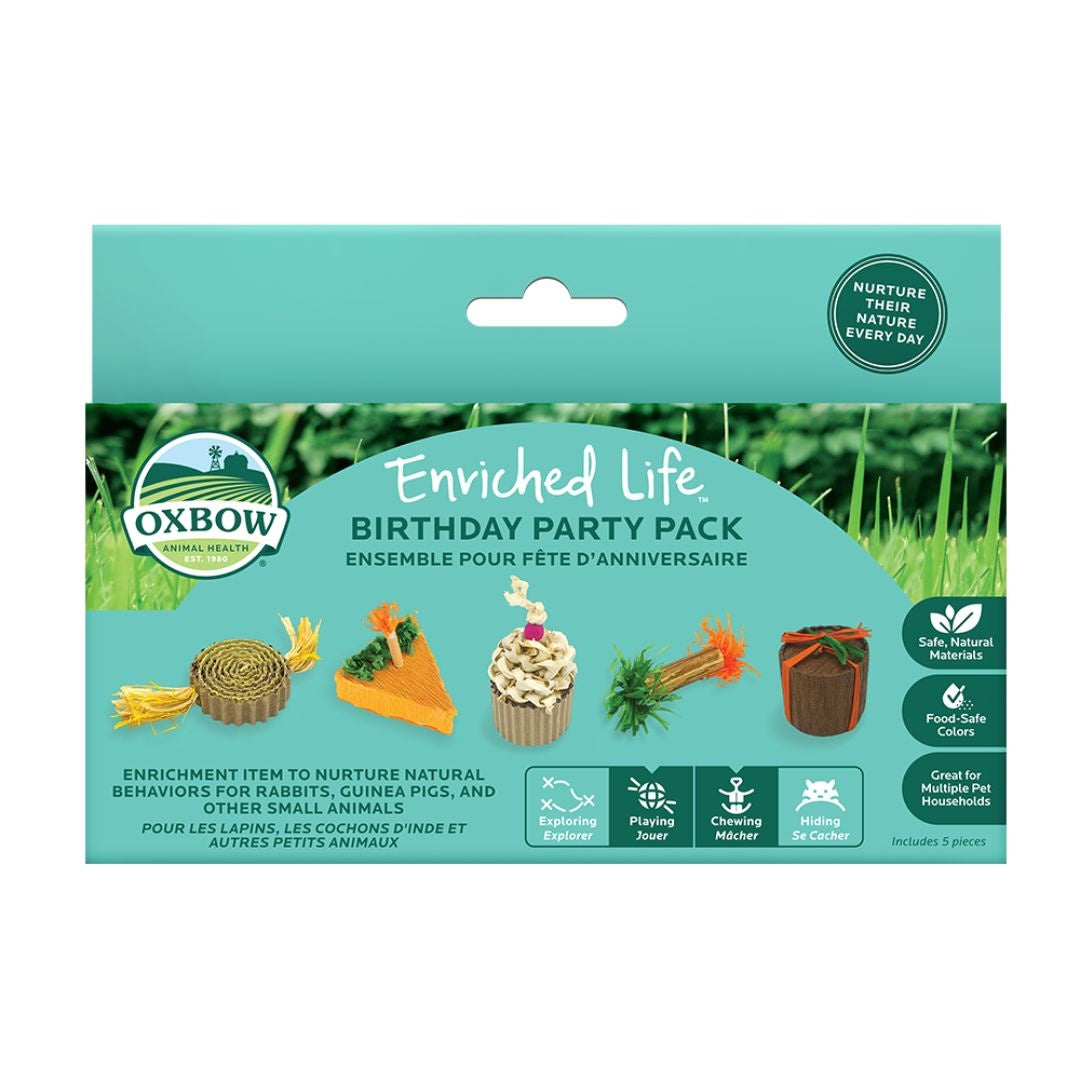 Oxbow Enriched Life Natural Birthday Party Pack Cage Accessory Small Animal Toys