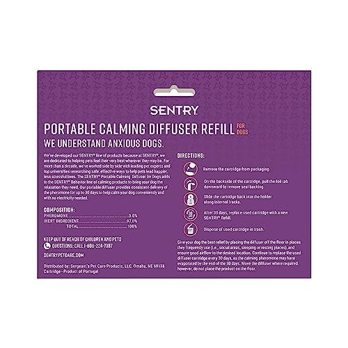 Sentry Behavior Calming Pheromone Portable Calming Diffuser for Dogs