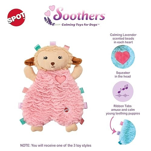 Ethical SPOT Soothers Tabbie Lambie Anxiety Relief Stuffing-Free Lavender Scented Dog Toy - Small - 8 Inch