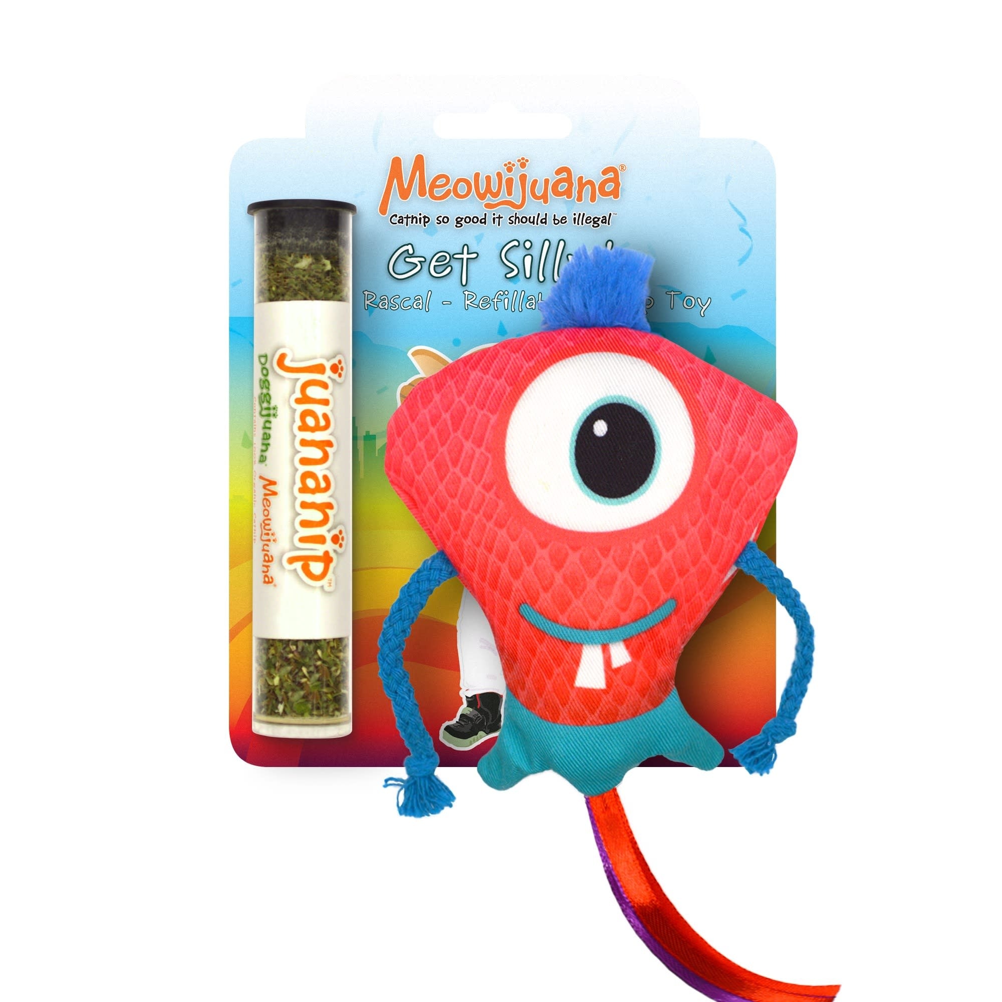 Meowijuana One Eyed Monster Red Crinkle Catnip Cat Toy