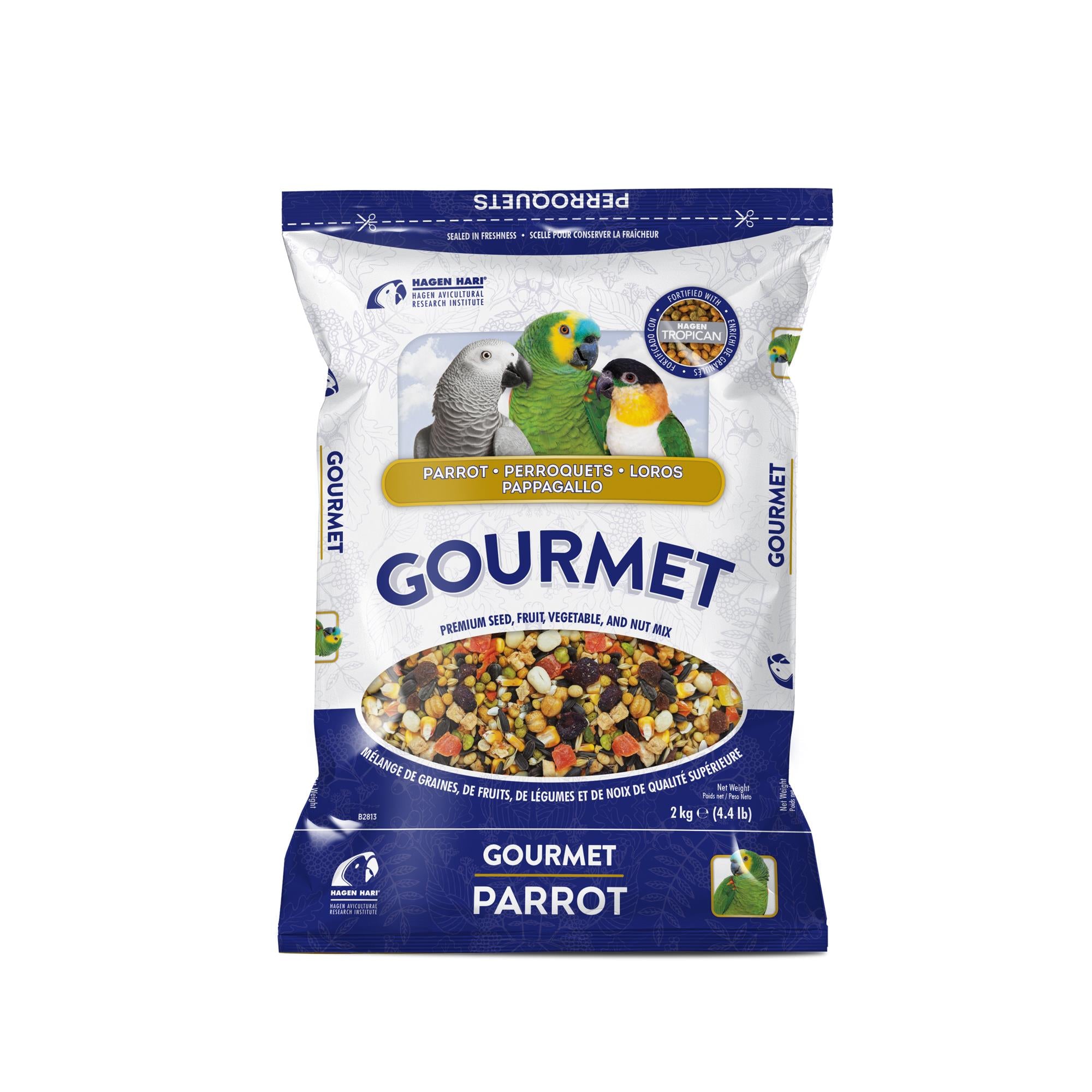 Hagen Hari Gourmet Premium Seed Blend for Parrots Bird Food 4.4 Pounds