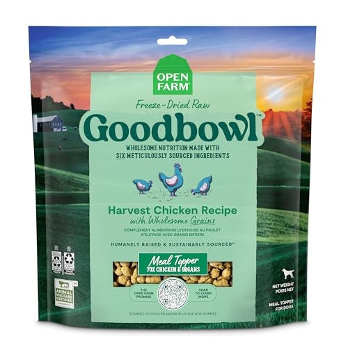 Open Farm Goodbowl Chicken with Wholesome Grains Freeze-Dried Raw Dog Food or Topper - 23 Oz - Case of 8