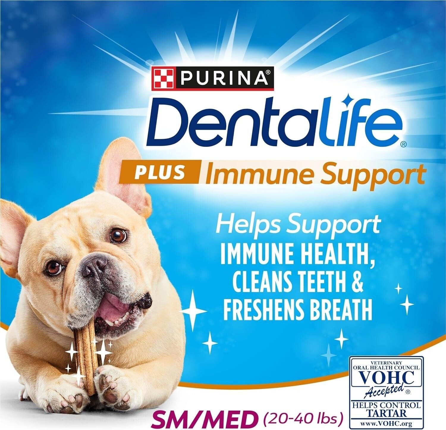 Purina DentaLife + Immune Support Chicken Apple and Blueberry Dental Dog Treats - Small/Medium