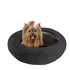 Arlee Rover Shaggy Round Calming Pet Bed - Black - Small - L:22 X W:22 X H:9