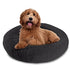 Arlee Rover Shaggy Round Calming Pet Bed - Black - Large - L:36 X W:36 X H:10