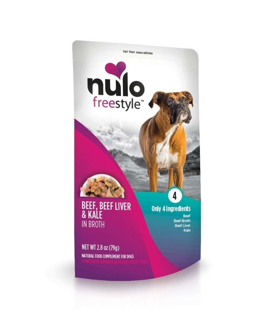 Nulo Freestyle Beef Liver and Kale in Broth Wet Dog Food Topper Pouch - 2.8 Oz - Case of 24 Default Title