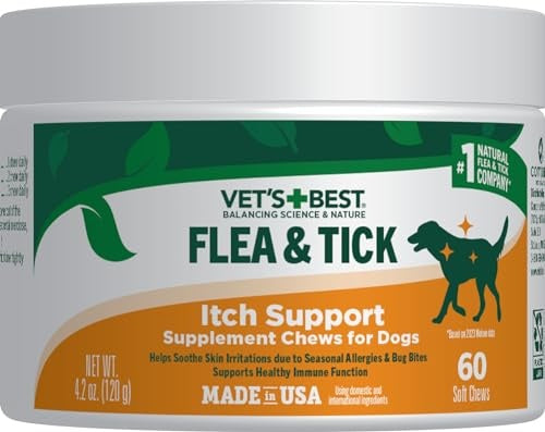 Vet's Best Flea and Tick with Itch Relief and Immune Support Soft Chew Dog Supplements - 60 Count Default Title