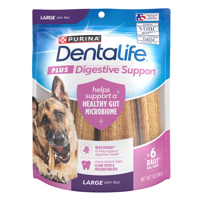 Purina DentaLife + Digestive Support Chicken and Pumpkin Dental Dog Treats - Large 6 Count - 7 Oz - Case of 5