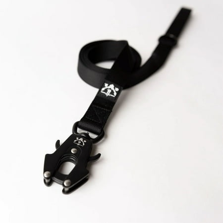 Operation Good Boy Tactical Military-Grade 360-Swivel Aviation Aluminum Clip Dog Leash - Black