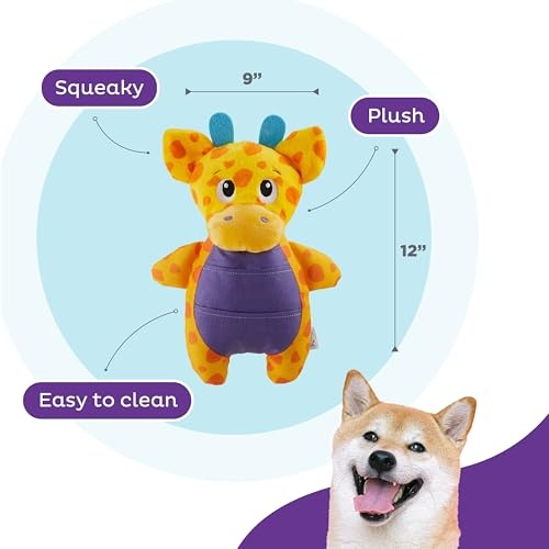 Outward Hound Nina Ottosson Puzzle Palz Giraffe Squeak and Plush Nylon Dog Toy 