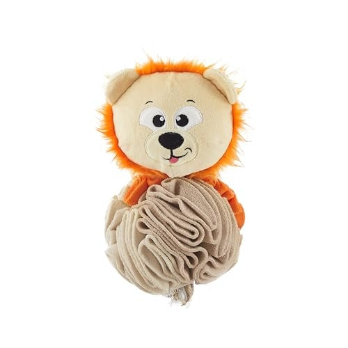 Outward Hound Nina Ottosson Stuff N' Snuffle Lion Treat-Hiding Squeak and Plush Dog Toy