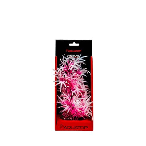 Aquatop Vibrant Cannabis Plant Aquarium Décor Pink 10 Inch