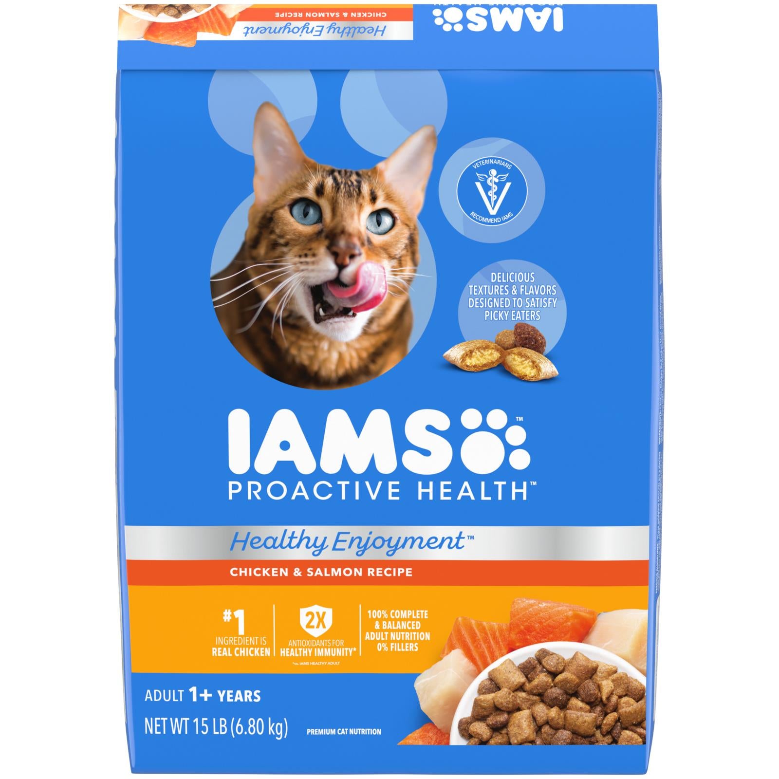 IAMS Healthy Enjoyment Chicken and Salmon Dry Cat Food - 15 Lbs  