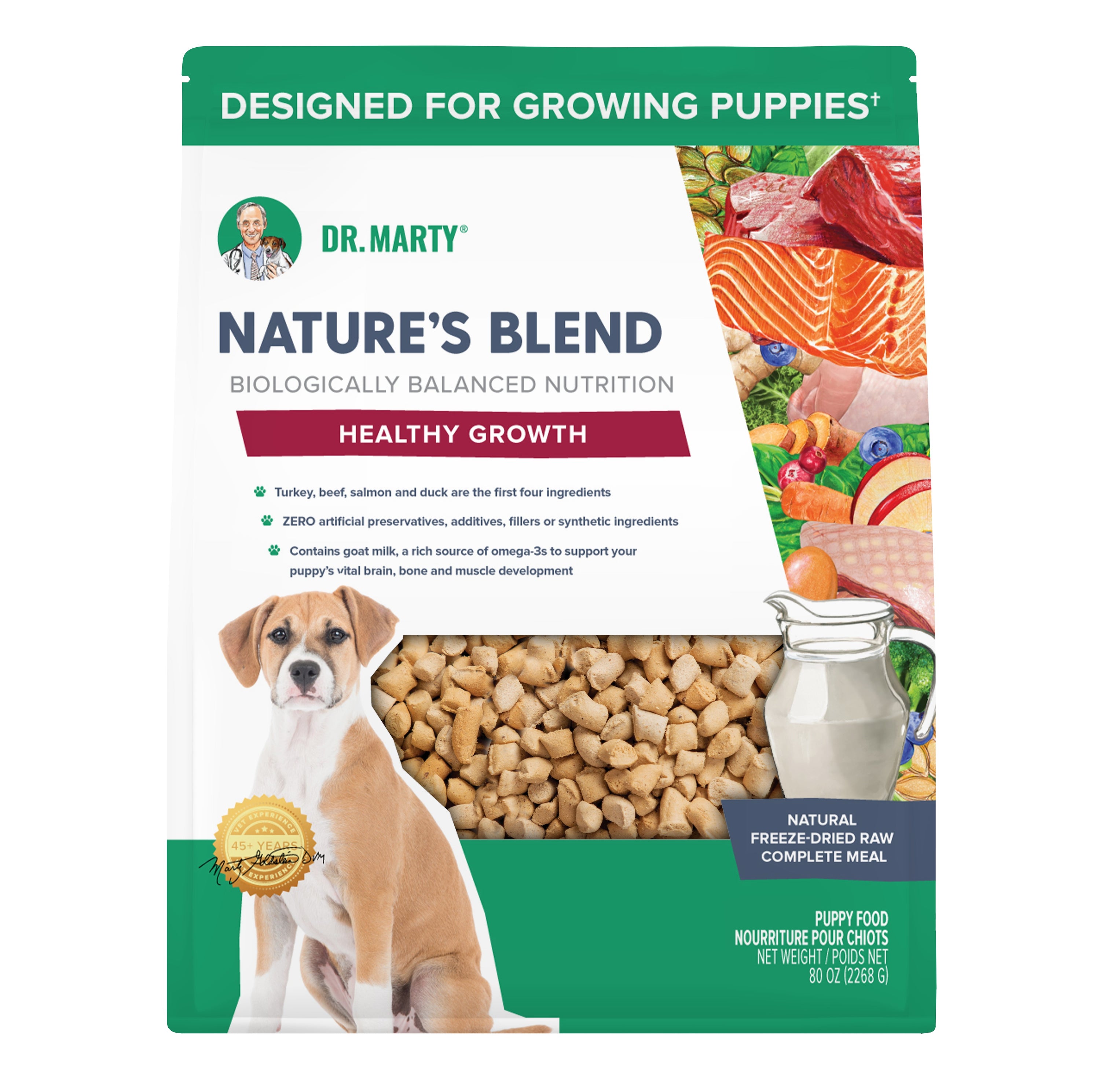 Dr. Marty Nature's Blend Healthy Growth Premium Puppy Freeze-Dried Raw Dog Food - 80 Oz Default Title