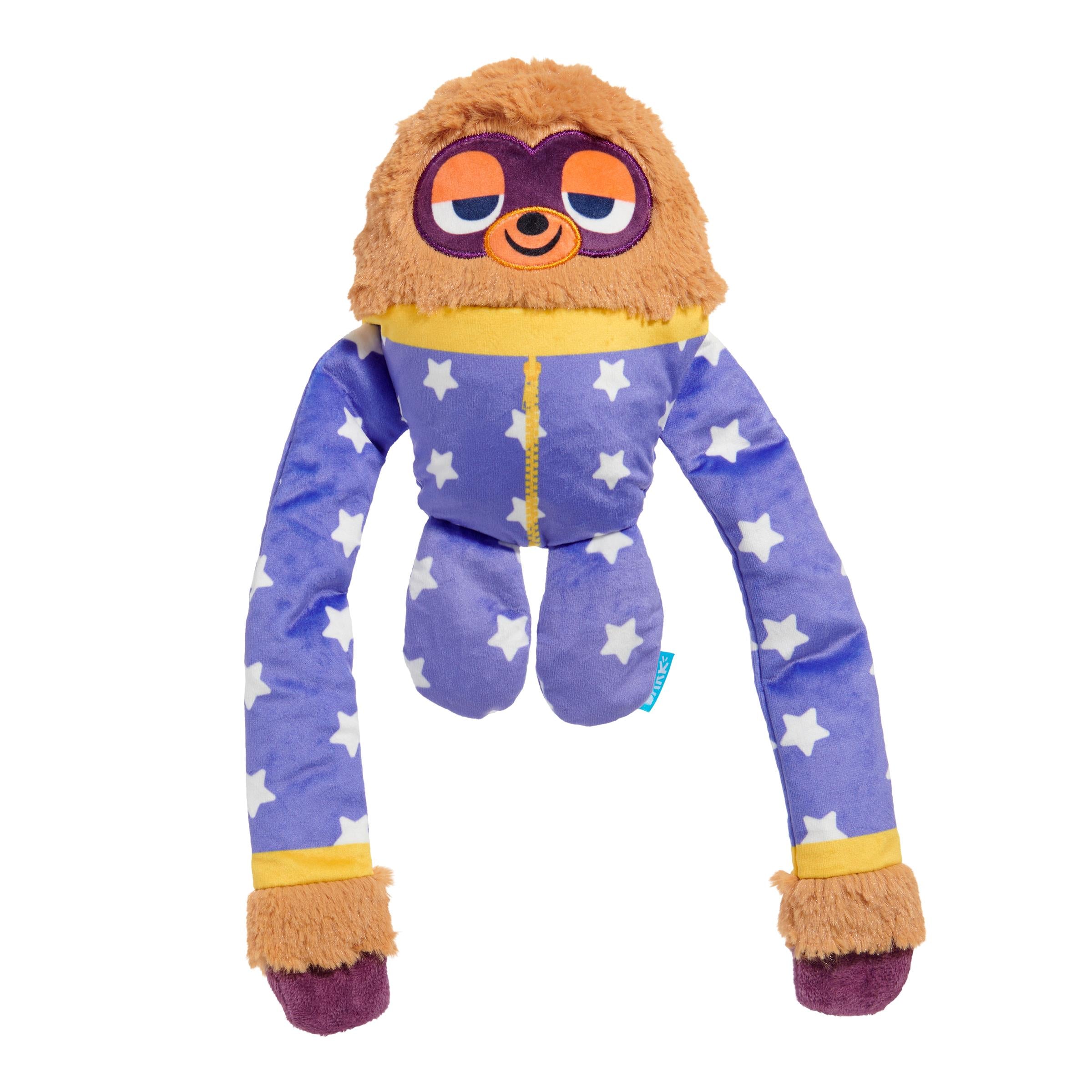 Bark Box Slow Jams Dan Thrash It PJ Sloth Squeak and Plush Dog Toy - Purple