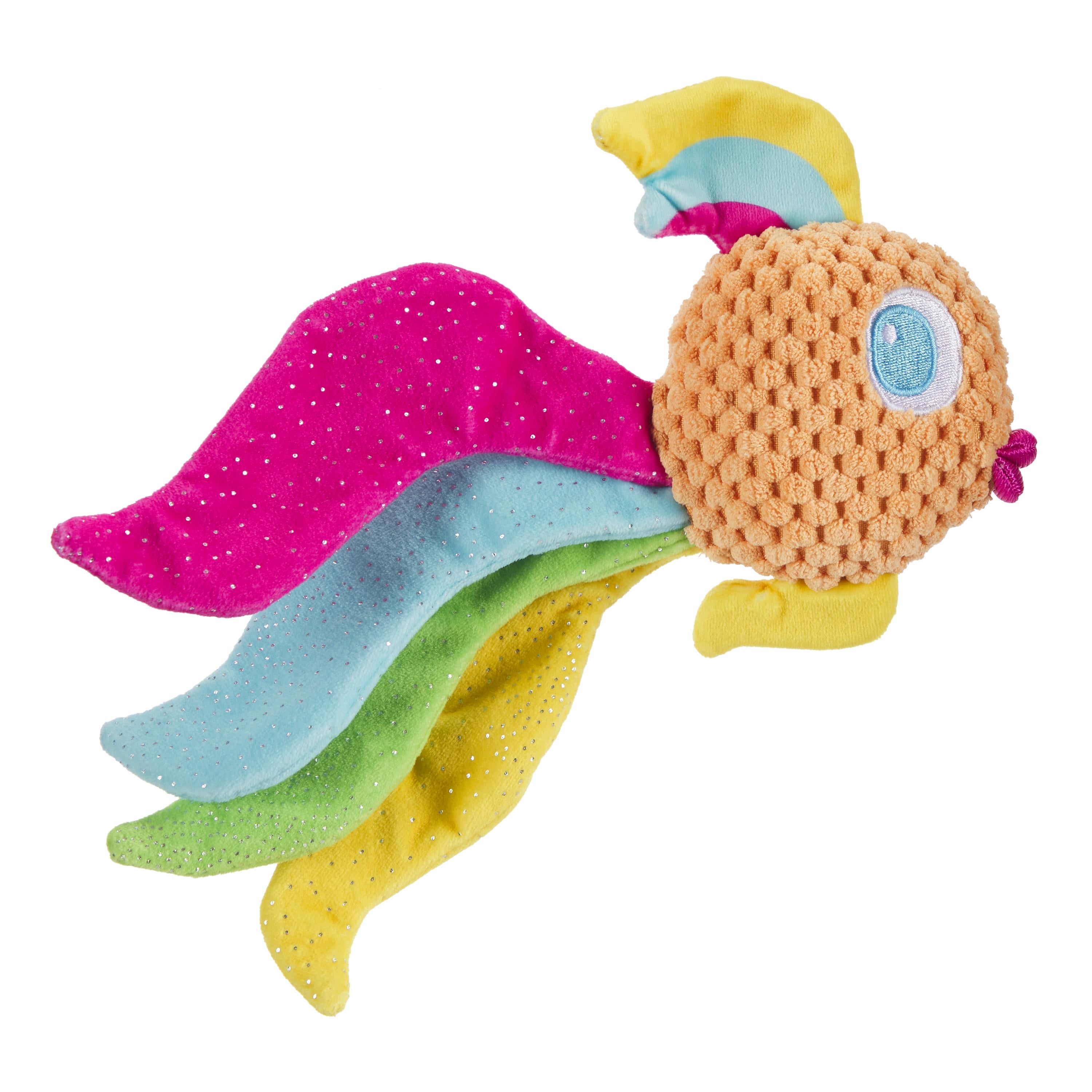 Bark Box Ahi Tuna Fish Squeak and Crinkle Tug and Shake Dog Toy - Orange - XS/Small
