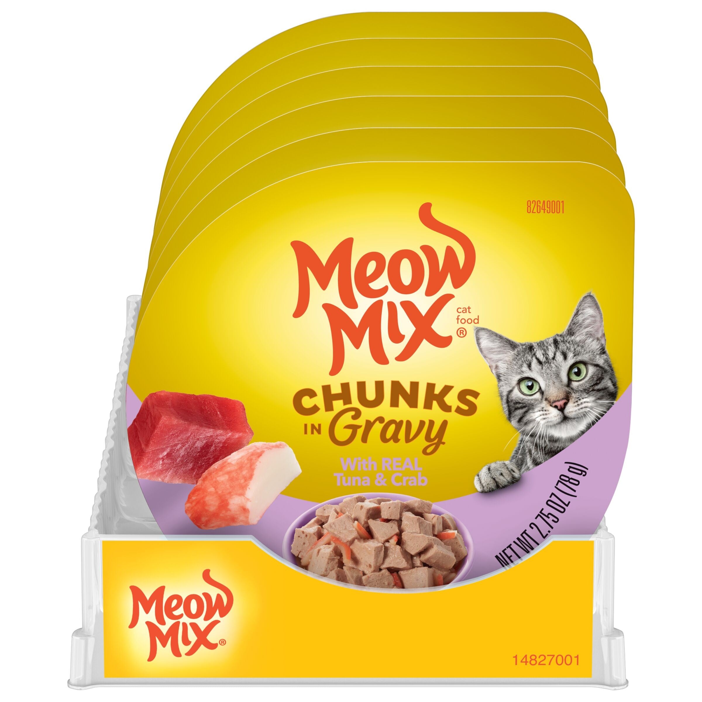 Meow-Mix Tuna and Crab Chunks in Gravy Wet Cat Food Trays - 2.75 Oz - 12 Pack Default Title