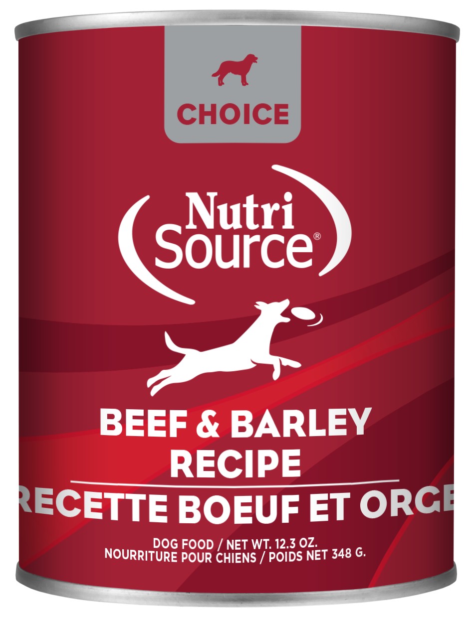 Nutrisource Choice Beef and Barley Recipe Canned Dog Food - 12.3 Oz - Case of 12