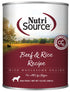 Nutrisource Beef and Rice Recipe with Wholesome Grains Canned Dog Food - 12.3 Oz - Case of 12