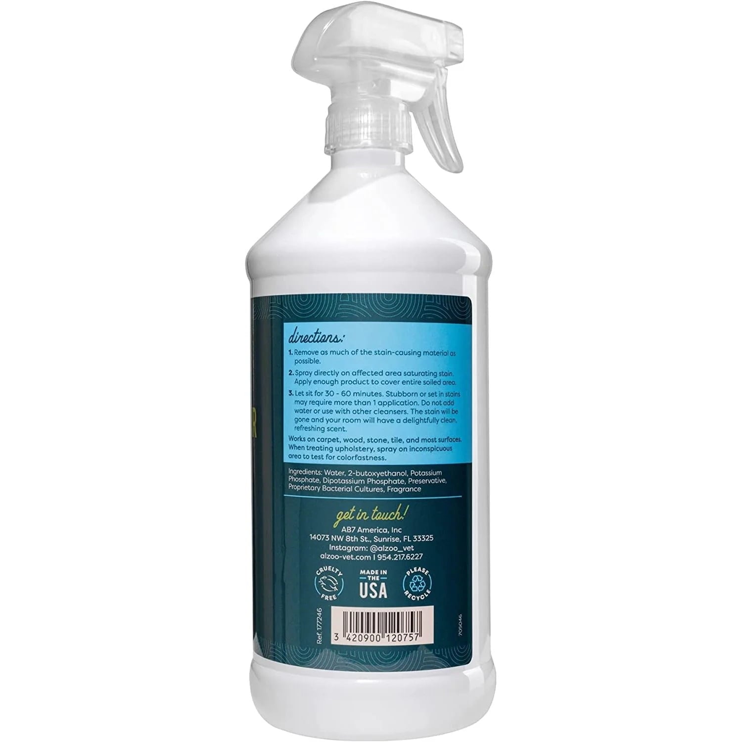 Alzoo Stain and Odor Remover Apple Blossom Spray - 16 Oz 