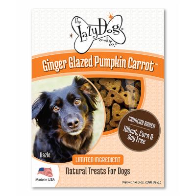 Lazy Dog Ginger Glazed Pumpkin and Carrots Crunchy Biscuit Dog Treats - 14 Oz