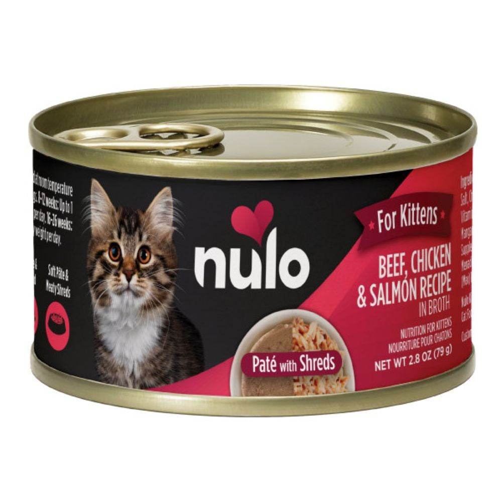 Nulo Grain-Free Beef and Salmon Pate Kitten Formula Canned Cat Food - 2.8 Oz - Case of 12 Default Title