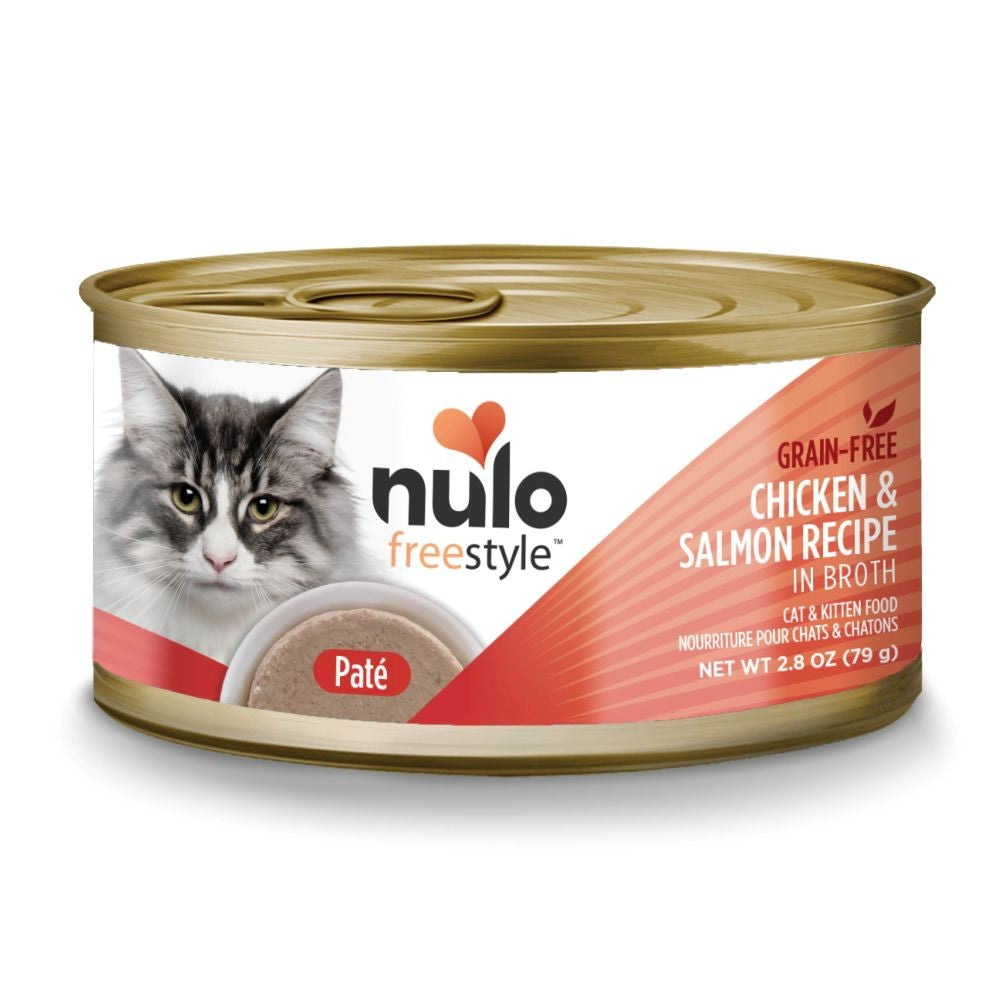 Nulo Freestyle Grain-Free Chicken and Salmon Pate in Broth Kitten and Adult Canned Cat Food - 2.8 Oz - Case of 12 Default Title