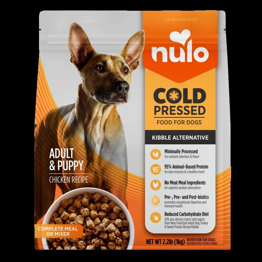 Nulo Cold Pressed Chicken Recipe Kibble Alternative Meal and Mixer Puppy and Adult Dry Dog Food - 2.2 Lbs - Case of 6