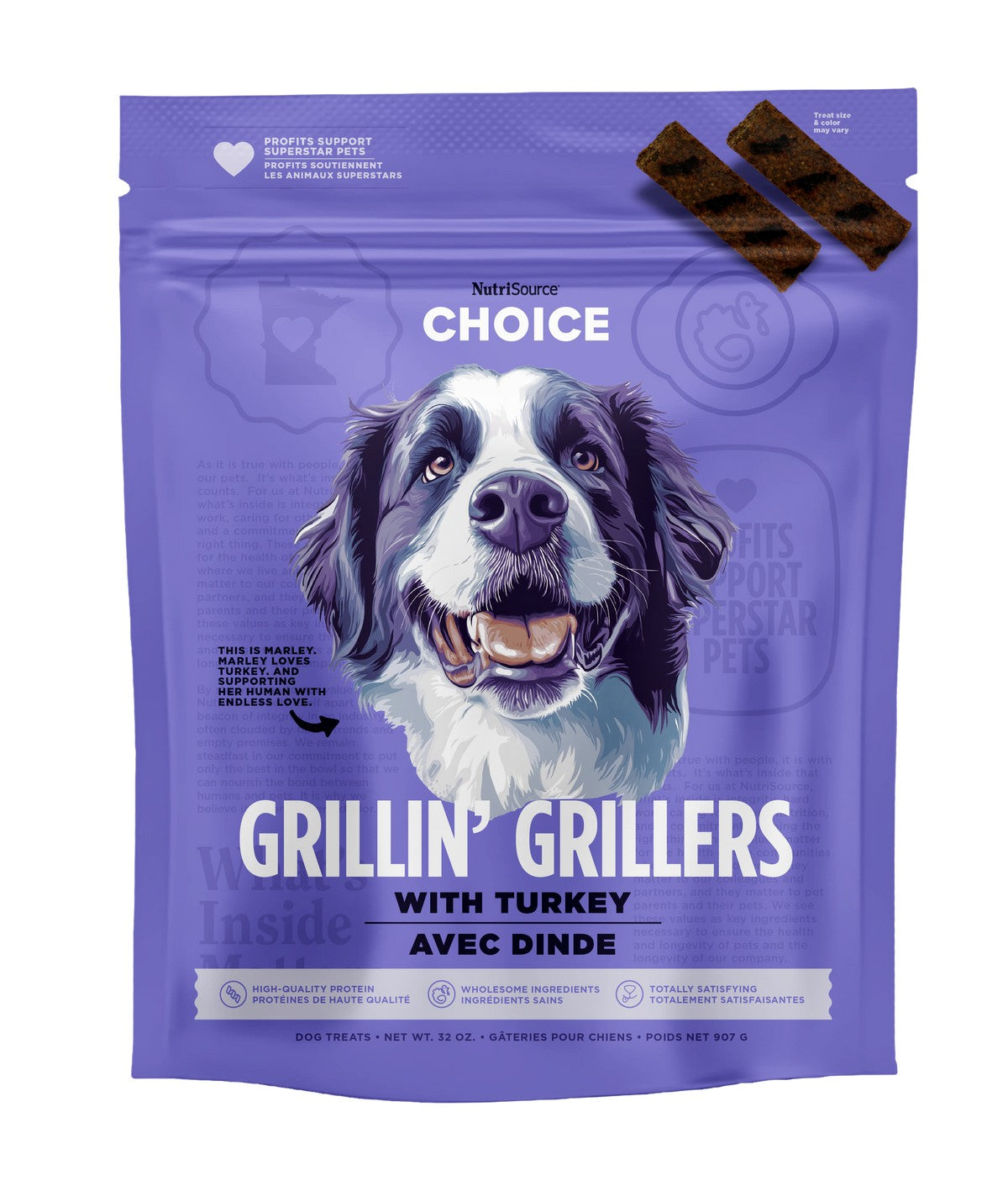 Nutrisource Choice Grillin' Grillers Turkey Soft and Chewy Dog Treats - 32 Oz - Case of 4