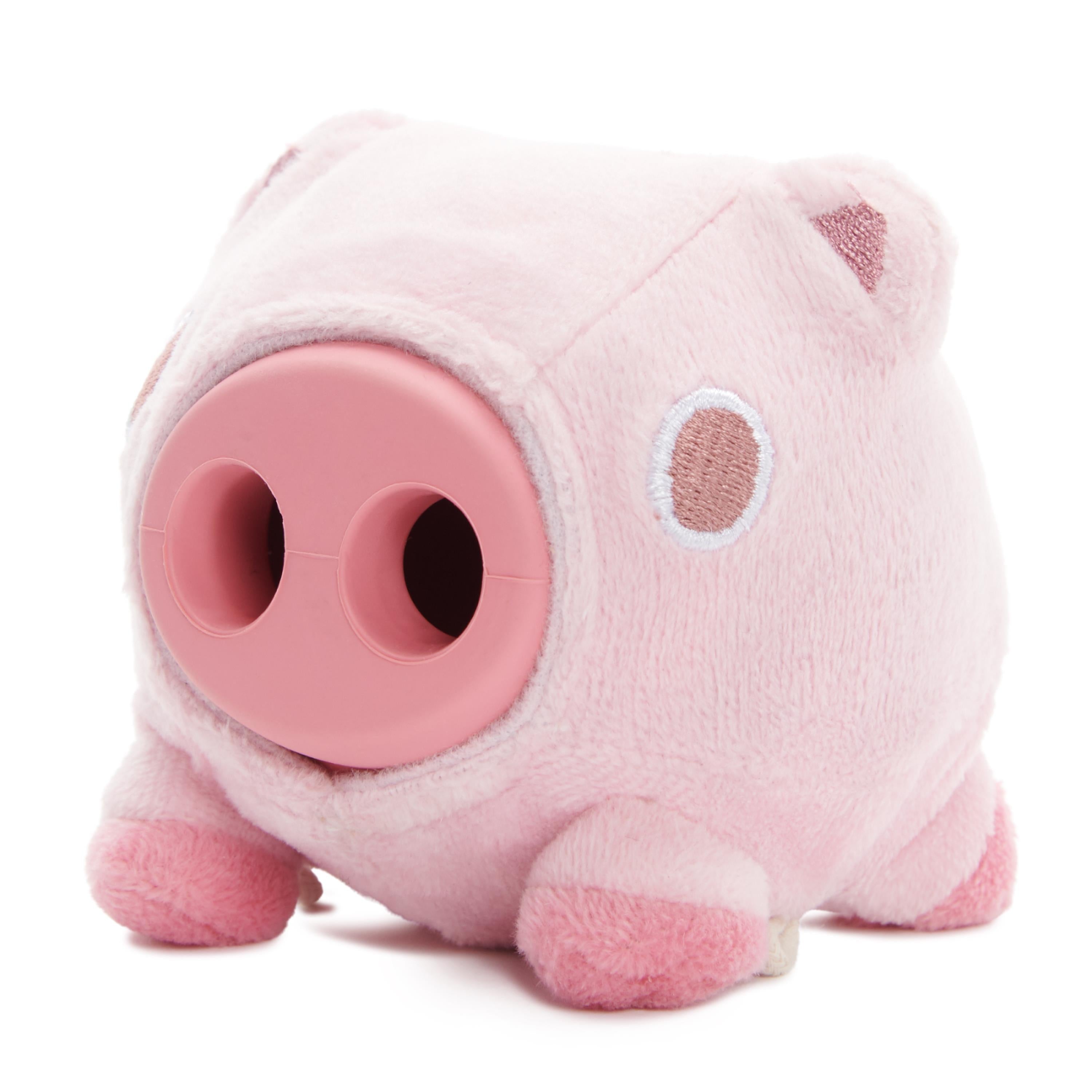 Bark Box Super Chewer Hambone Pig Treat-Dispensing Rubber and Plush Dog Toy - Medium