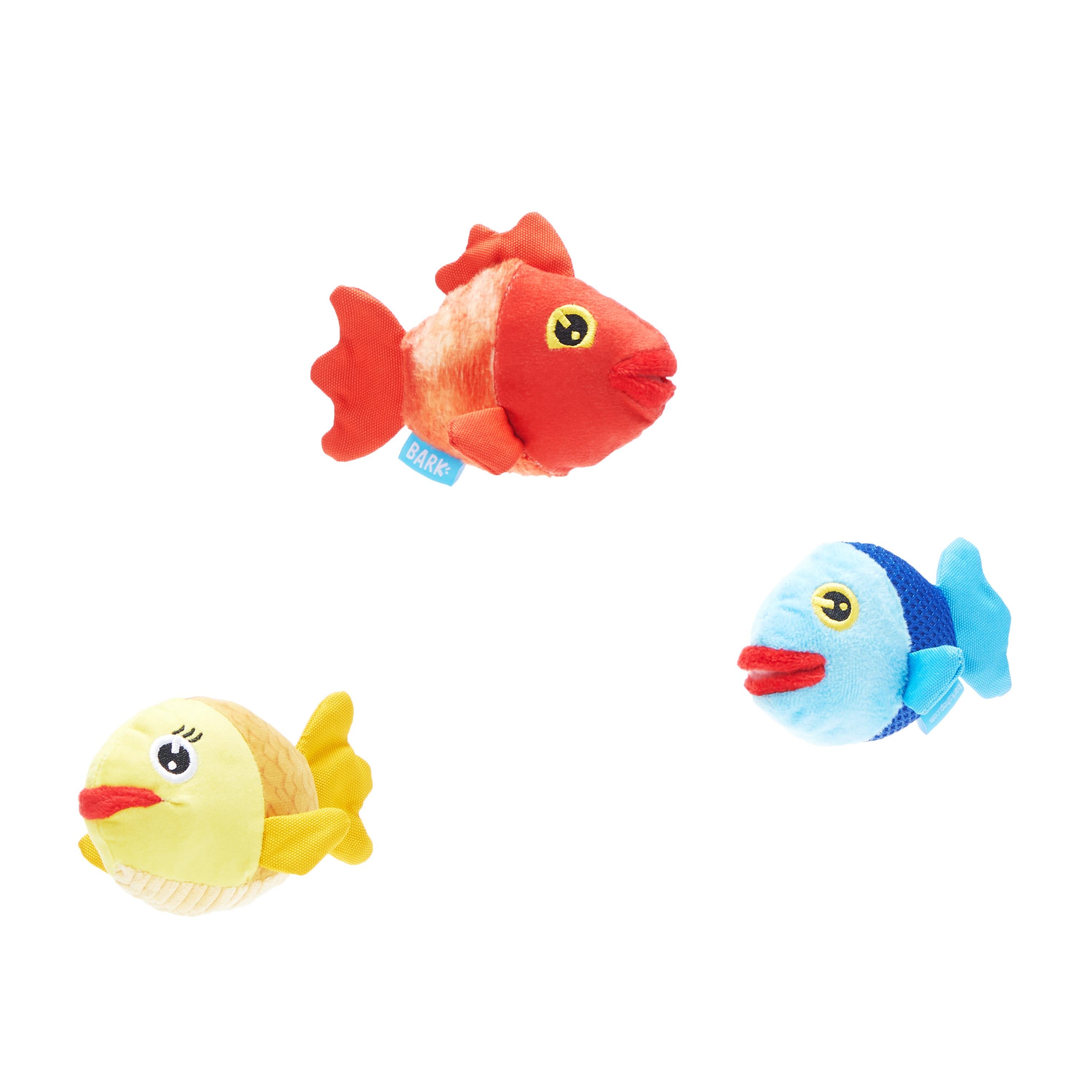 Bark Box Grouper Fish Squeak Crinkle and Plush Dog Toy - XS/Small