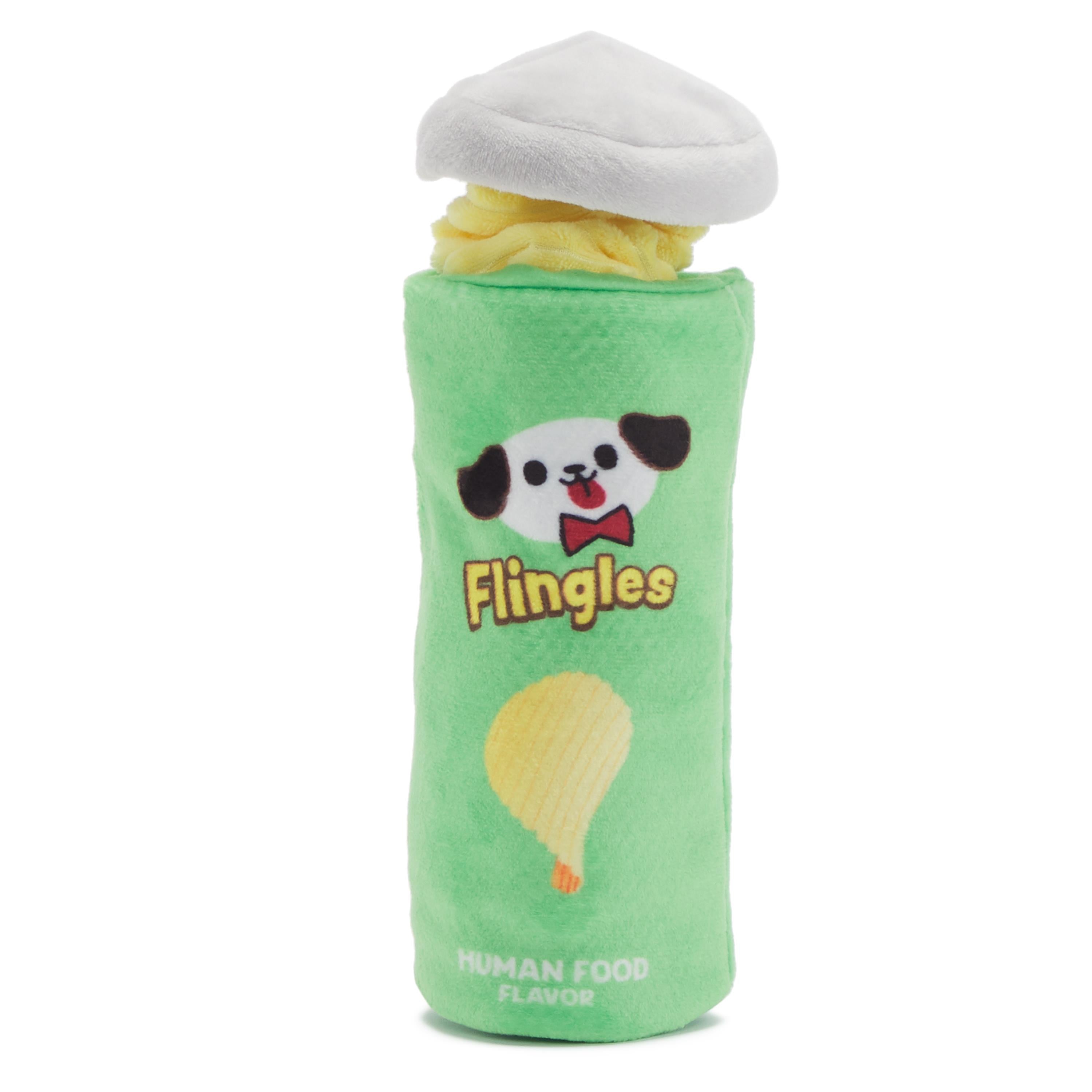 Bark Box Flingles Chips Can Squeak Crinkle Plush Dog Toy - XS/Small