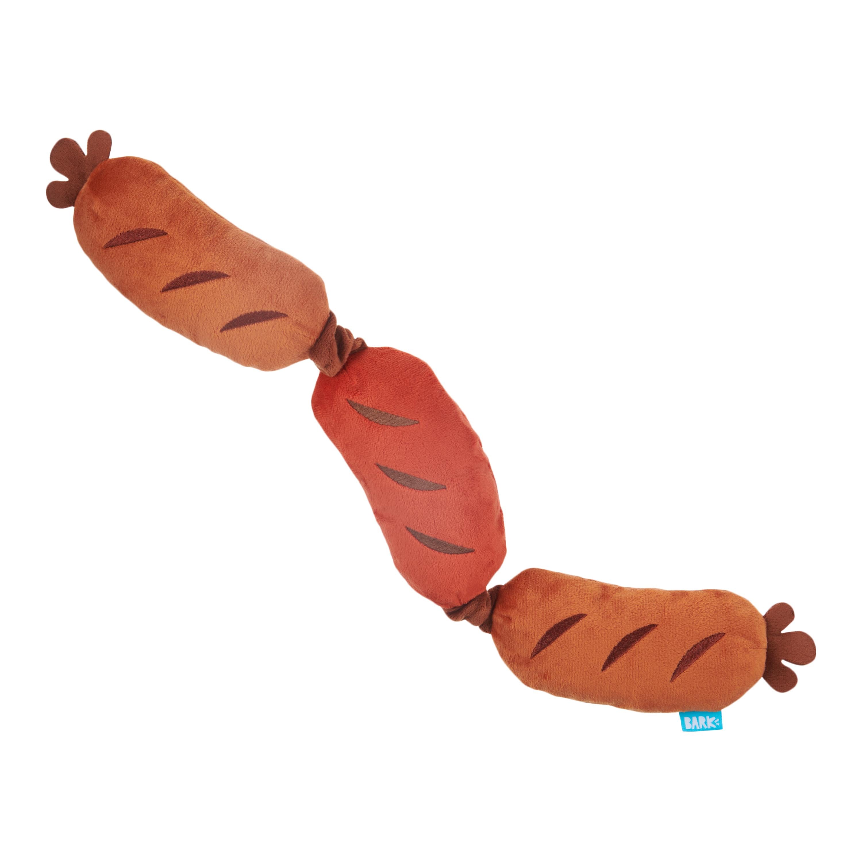 Bark Box Lickin Link Squeak and Plush Dog Toy - Sage Brown