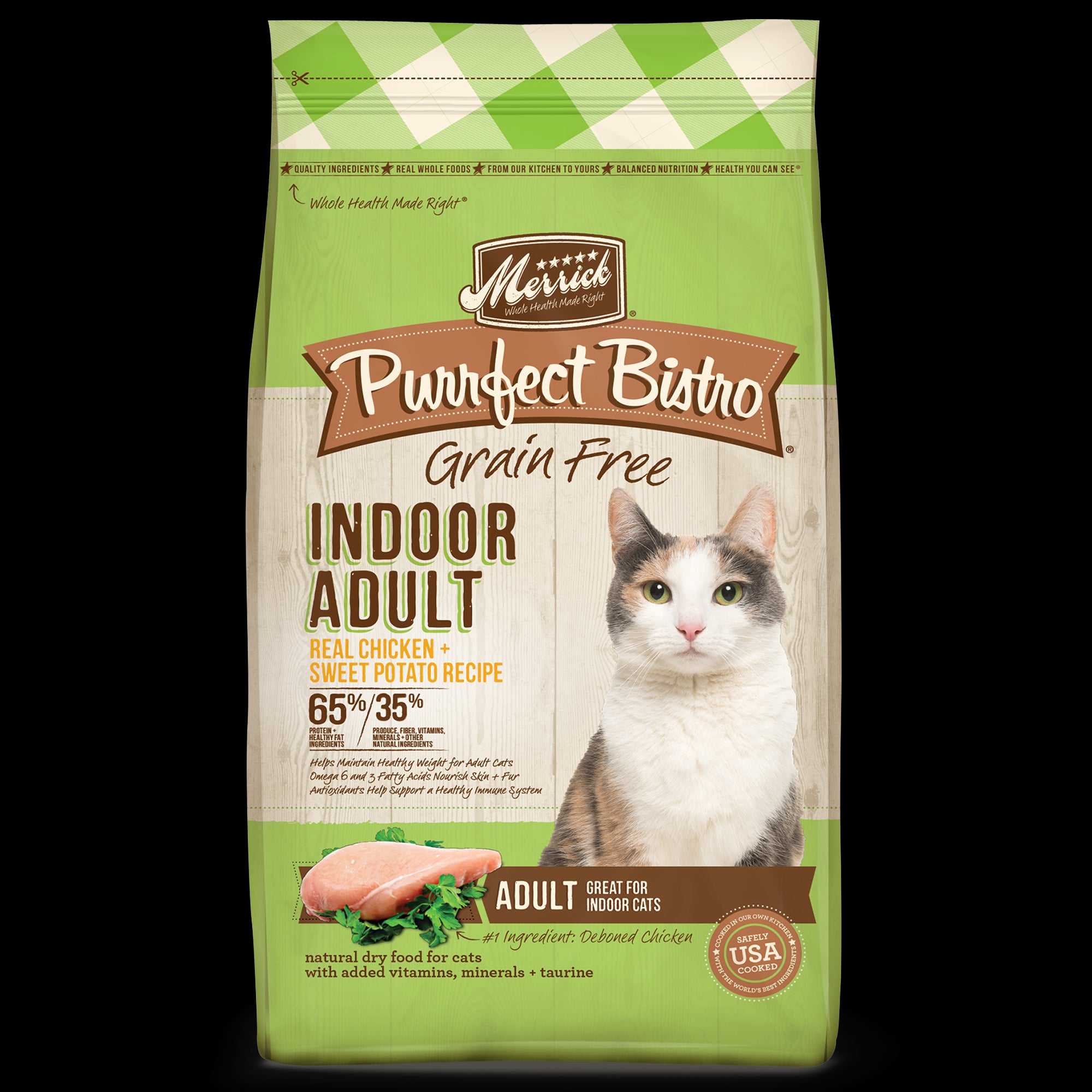 Merrick Purrfect Bistro Adult Indoor Chicken + Sweet Potato Dry Cat Food - 7 lb Bag  