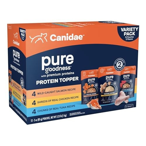 Canidae Pure Goodness Salmon Chicken Tuna Wet Dog Food Topper - Variety Pack - 3 Oz - Case of 12