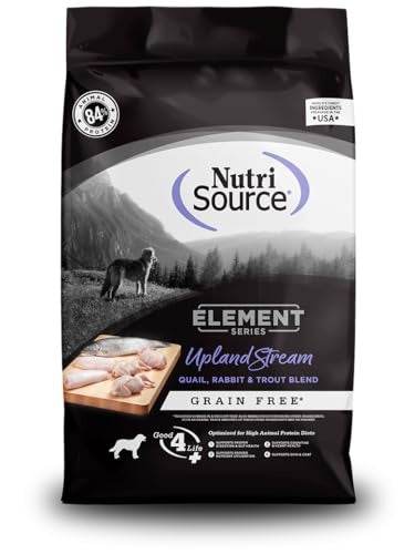 Nutrisource Element Series Upland Stream Grain-Free Quail Rabbit and Trout Dry Dog Food - 12 Lbs