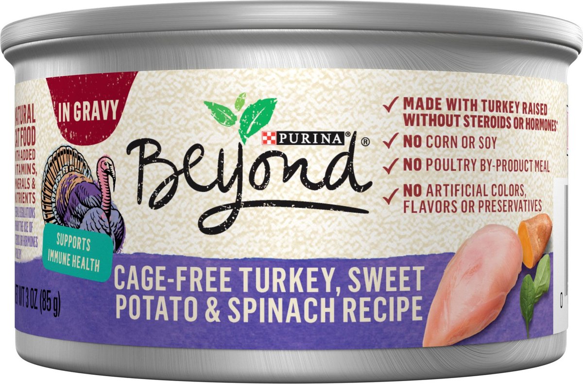 Purina Beyond Grain-Free and Cage-Free Turkey Spinach and Sweet Potato Canned Cat Food - 3 Oz - Case of 12