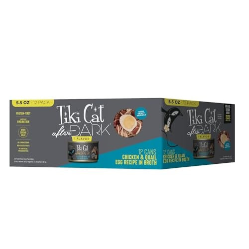 Tiki Cat After Dark High-Protein Chicken and Quail Egg Adult Canned Cat Food 5.5 Oz - Case of 12
