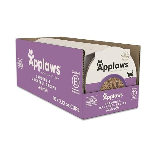 Applaws Natural Grain-Free Limited Ingredient Sardine and Mackerel in Broth Wet Cat Food Trays - 2.12 Oz - Case of 10 Default Title