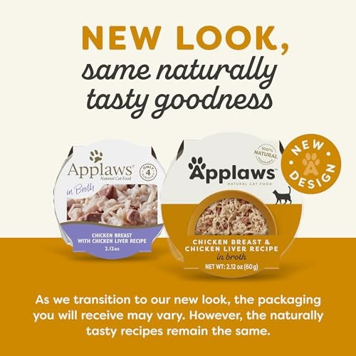 Applaws Natural Grain-Free Limited Ingredient Chicken Breast and Liver in Broth Wet Cat Food Trays - 2.12 Oz - Case of 10