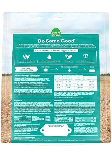 Open Farm Chicken and Salmon Patties Puppy Freeze-Dried Raw Dog Food - 10.5 Oz - Case of 4
