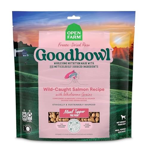 Open Farm Goodbowl Wild-Caught Salmon with Wholesome Grains Freeze-Dried Raw Dog Food or Topper 23 Ounce