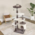 Midwest Homes Feline Beaumont 5-Level Cat Tree Furniture - Mocha/Cream - Large - L:24.4 X W:34.2 X H:59 Inch
