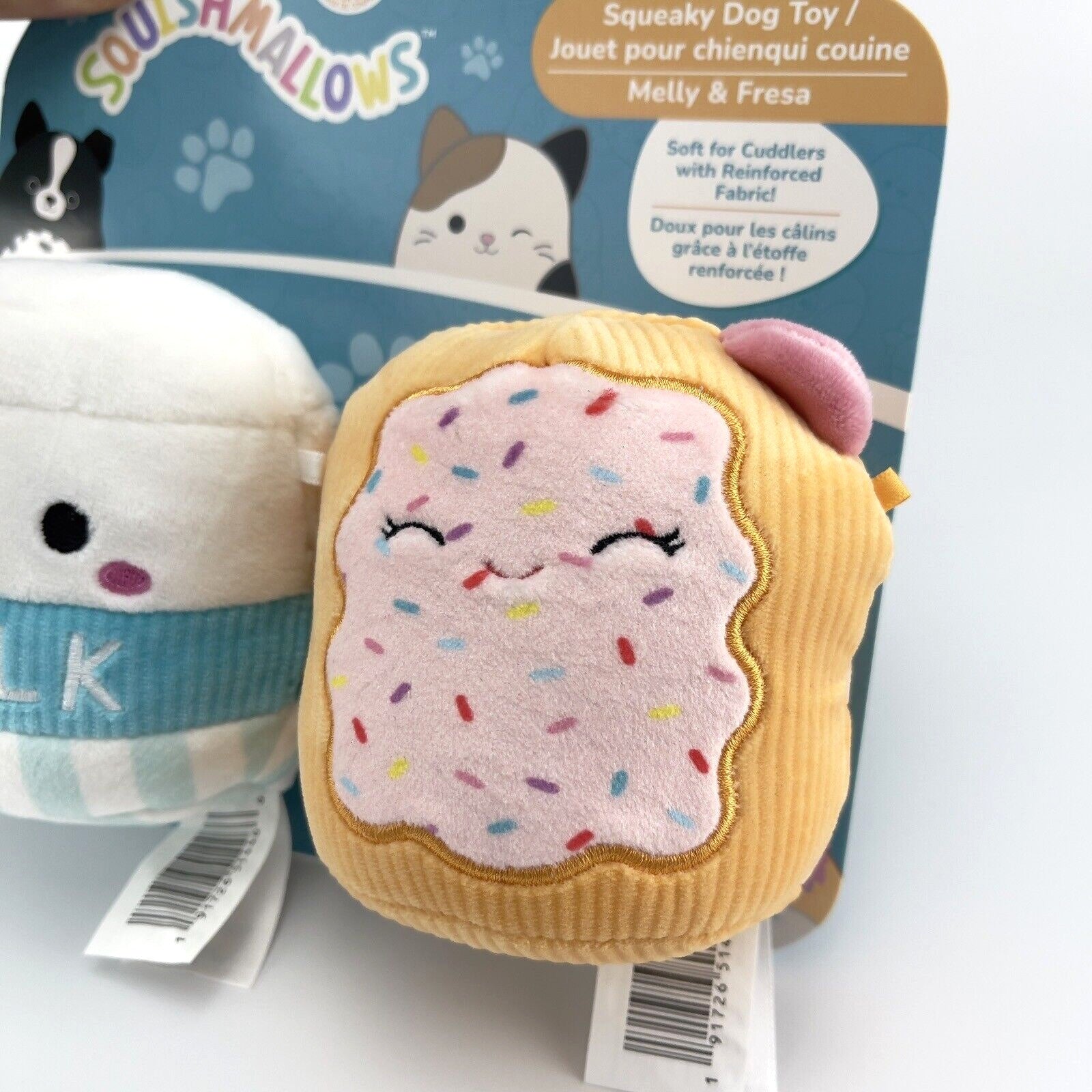 Jazzwares Squishmallows Breakfast Squeak and Chew Dog Toy - 3.5 Inch - 2 Pack 