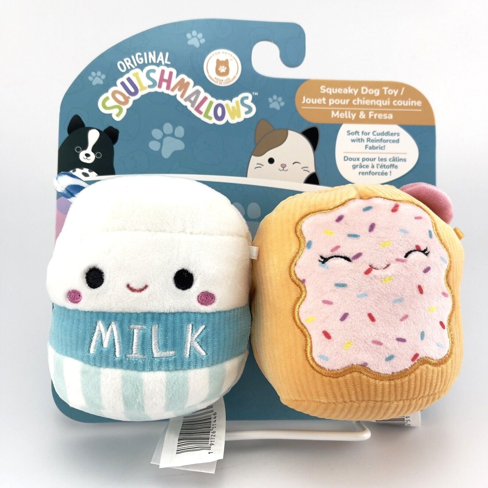 Jazzwares Squishmallows Breakfast Squeak and Chew Dog Toy - 3.5 Inch - 2 Pack Default Title