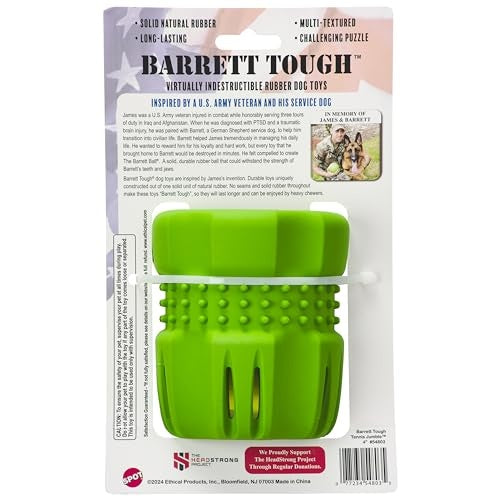 Ethical SPOT Barret Tough Tennis Jumble Barrel and Ball Combo Puzzle Dog Toy - Green - Large
